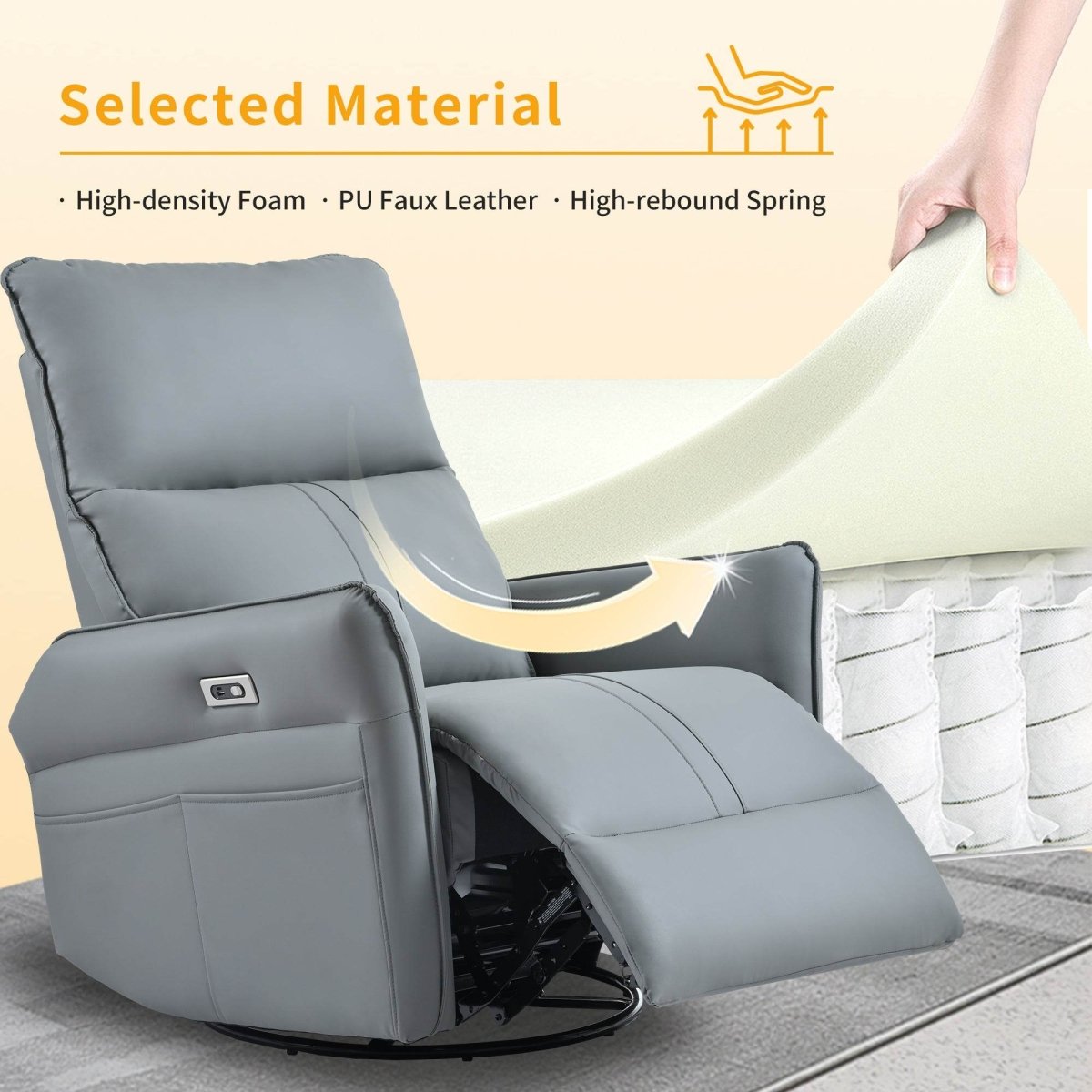 Power Swivel Rocker Recliner Chair - Sleep Galleria