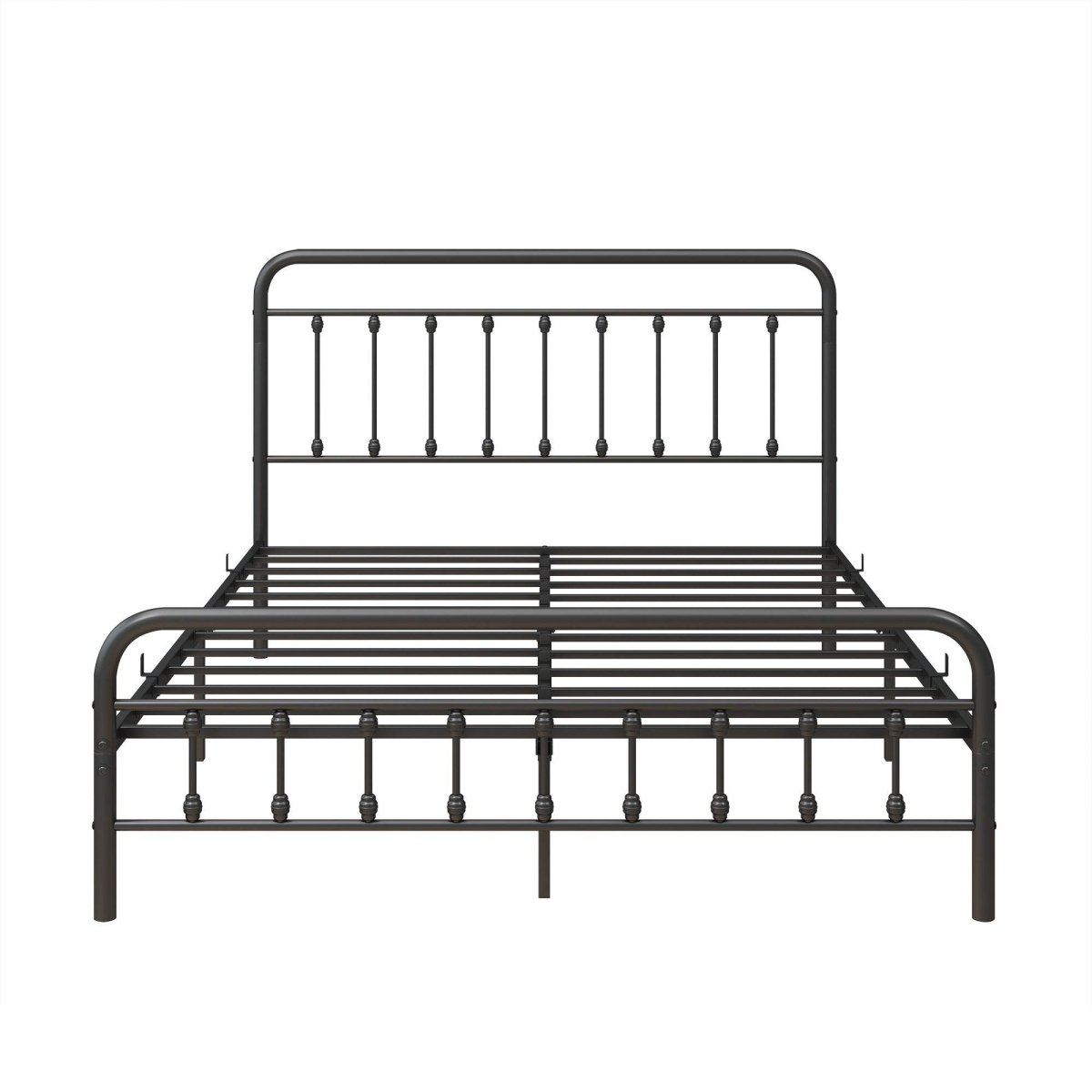 Queen Victorian Style Metal Platform Bed Frame - Zenvia - Omega Lifestyles