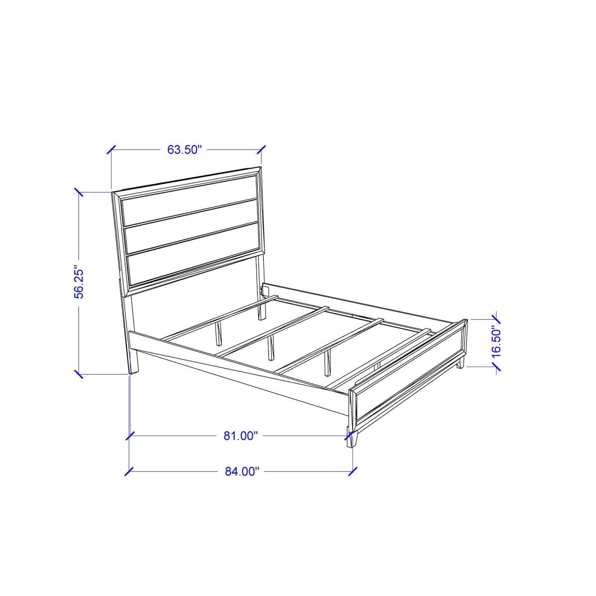 Queen White Rubberwood Panel Bed Frame - Zenvia - Omega Lifestyles