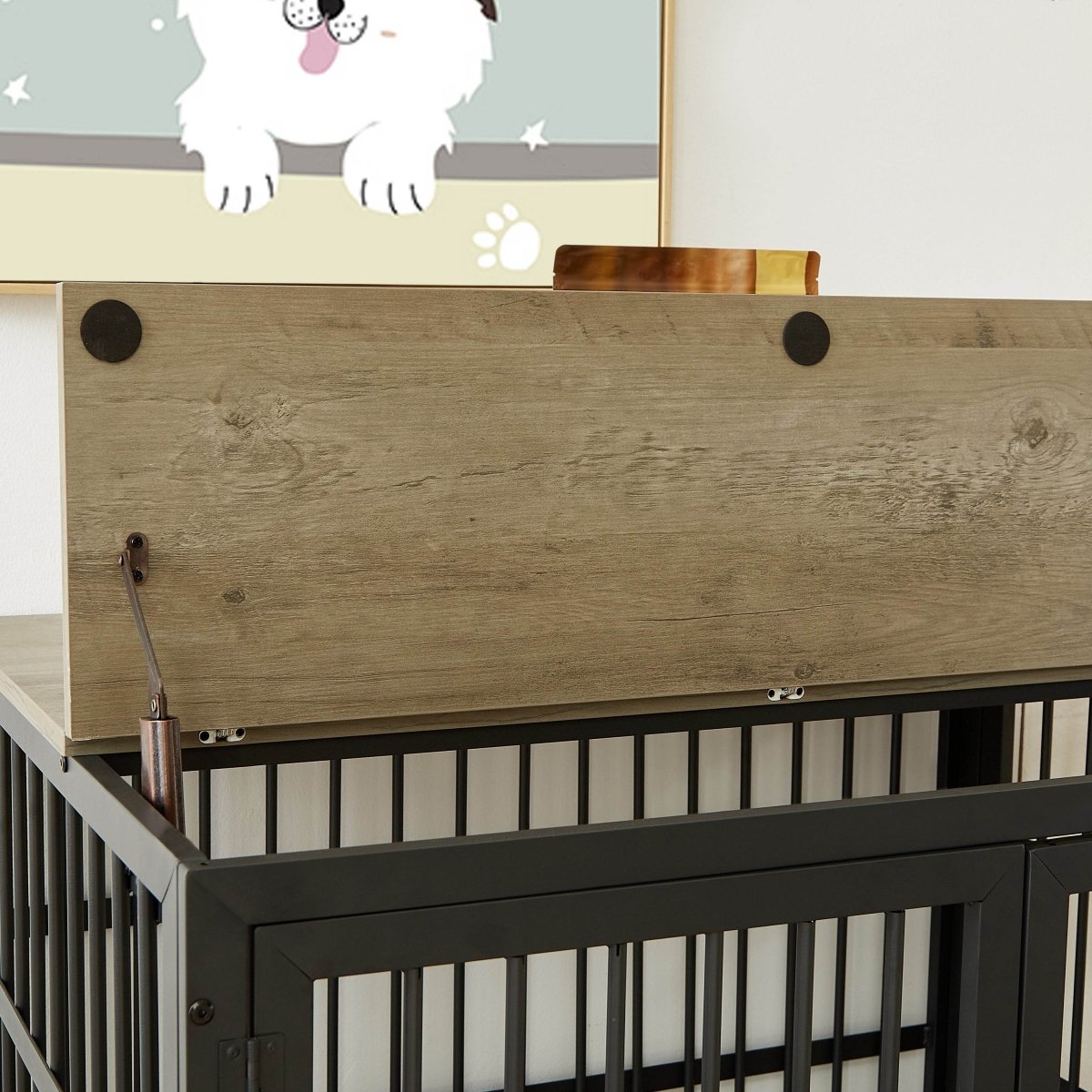 Rustic Brown Furniture Style Dog Crate With Wheels - Sleep Galleria