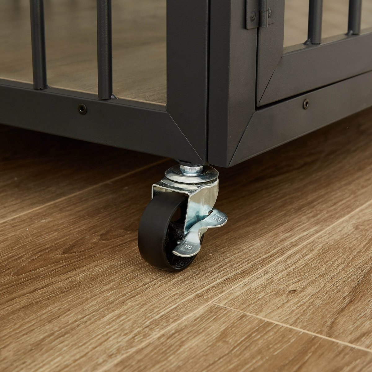 Rustic Brown Furniture Style Dog Crate With Wheels - Sleep Galleria