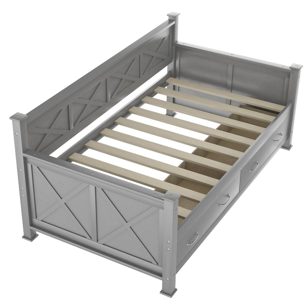 Rustic Twin Daybed With Storage Drawers - Sleep Galleria