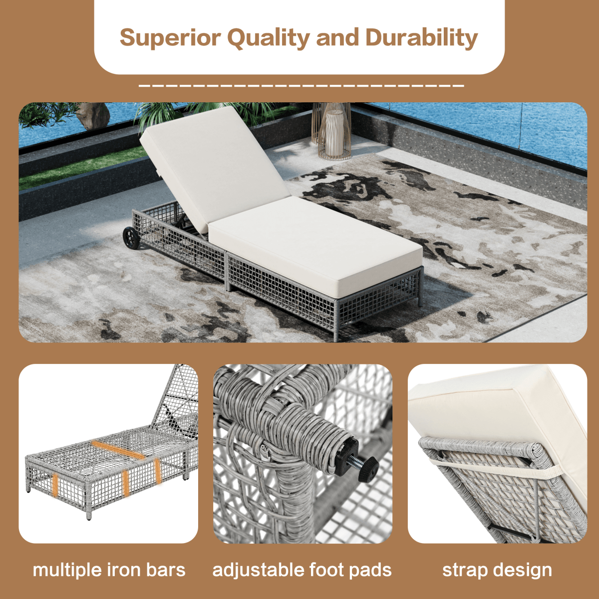 Set of 2 Outdoor Rattan Lounge Chairs With Cushions - Sleep Galleria