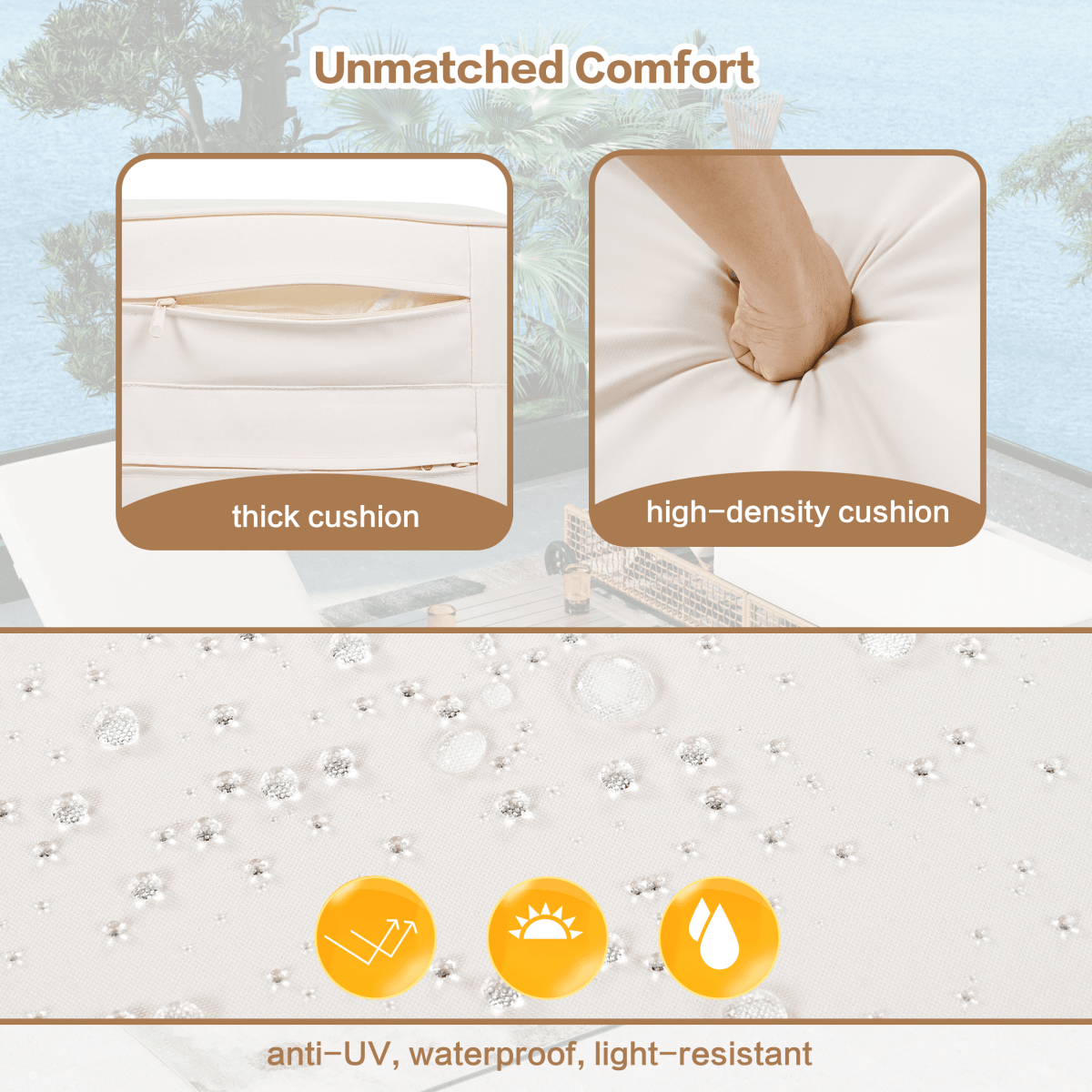 Set of 2 Outdoor Rattan Lounge Chairs With Cushions - Sleep Galleria