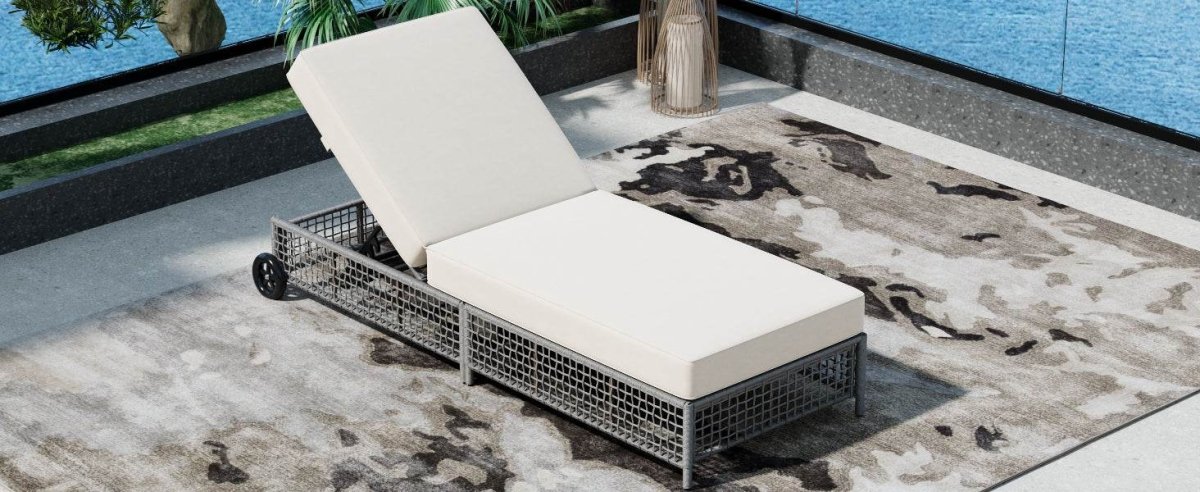 Set of 2 Outdoor Rattan Lounge Chairs With Cushions - Sleep Galleria