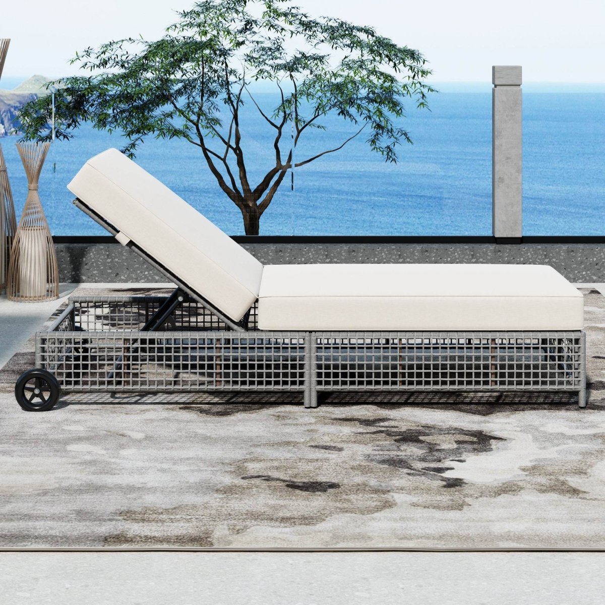 Set of 2 Outdoor Rattan Lounge Chairs With Cushions - Sleep Galleria