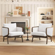 Set of 2 Sherpa Fabric Upholstered Accent Chairs - Sleep Galleria