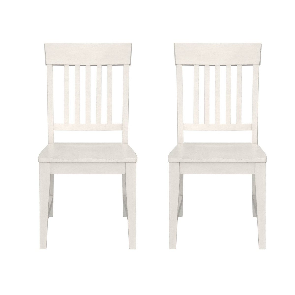 Set of 2 White Solid Wood Farmhouse Dining Chairs - Zenvia - Omega Lifestyles