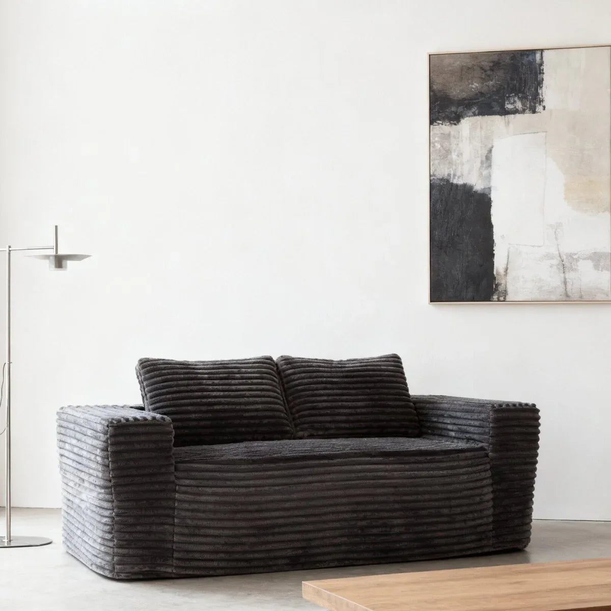 Soft Corduroy Memory Foam 2-Seater Loveseat Sofa - Omega Lifestyles