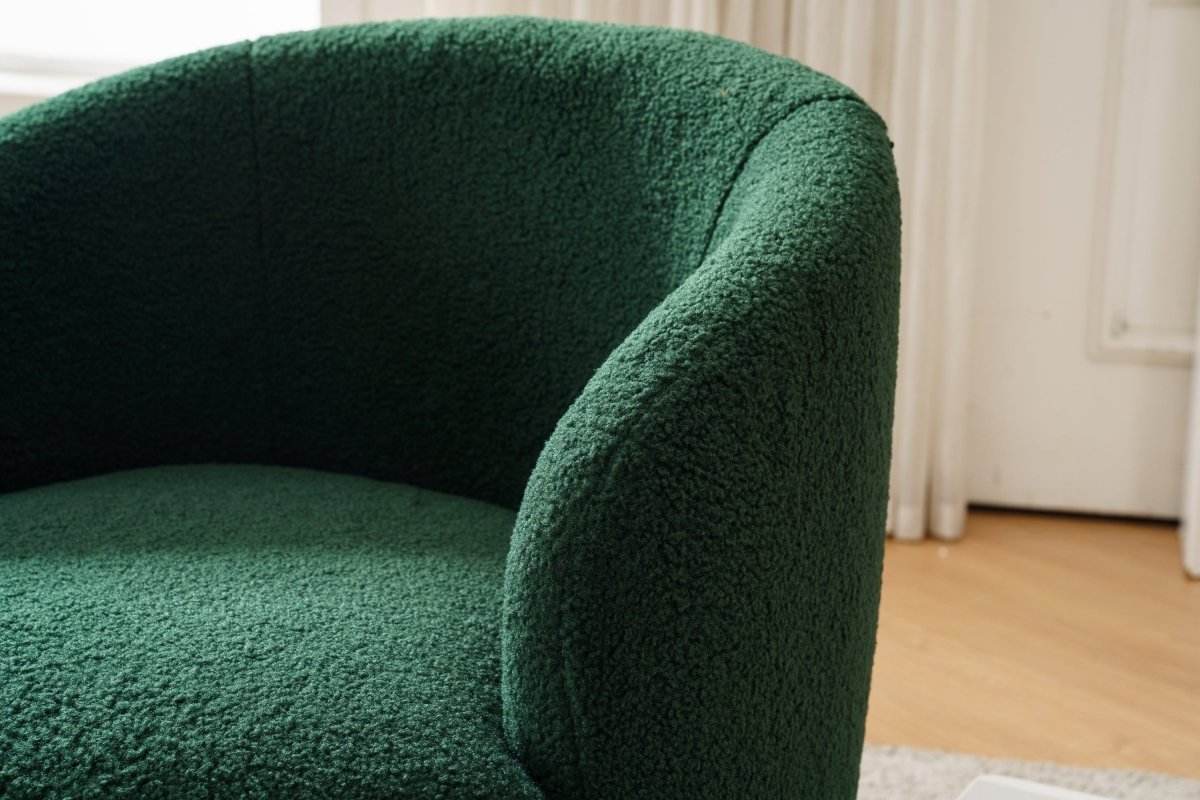 Soft Teddy Fabric Upholstered Swivel Accent Armchair - Sleep Galleria