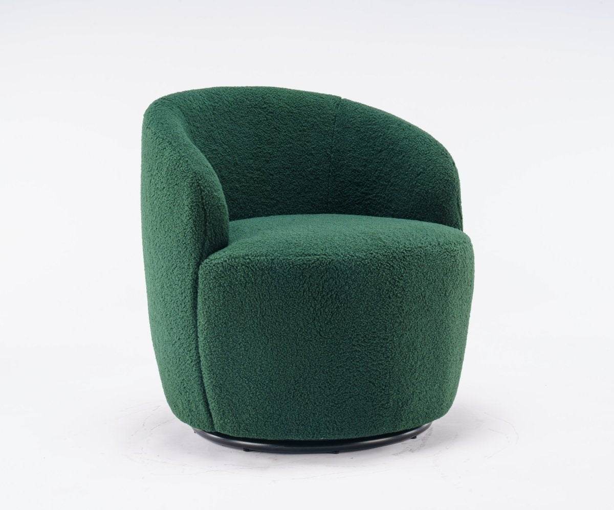 Soft Teddy Fabric Upholstered Swivel Accent Armchair - Sleep Galleria