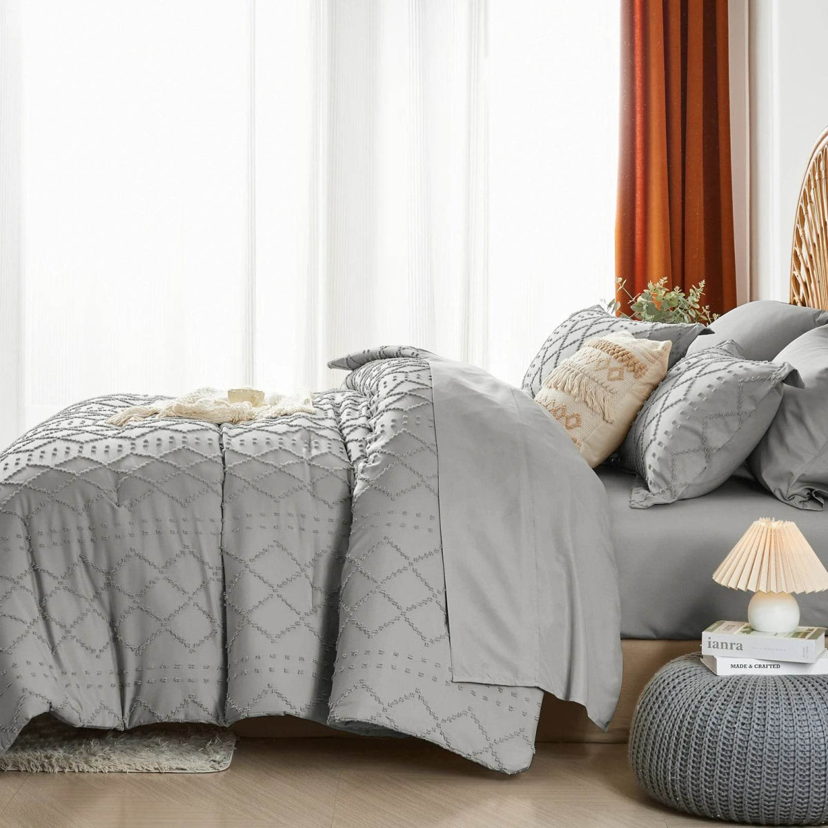 Soft Tufted Jacquard Microfiber Comforter Bedding Set - Sleep Galleria