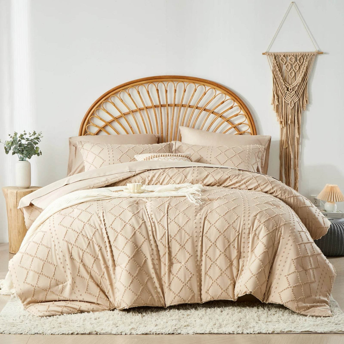 Soft Tufted Jacquard Microfiber Comforter Bedding Set - Sleep Galleria