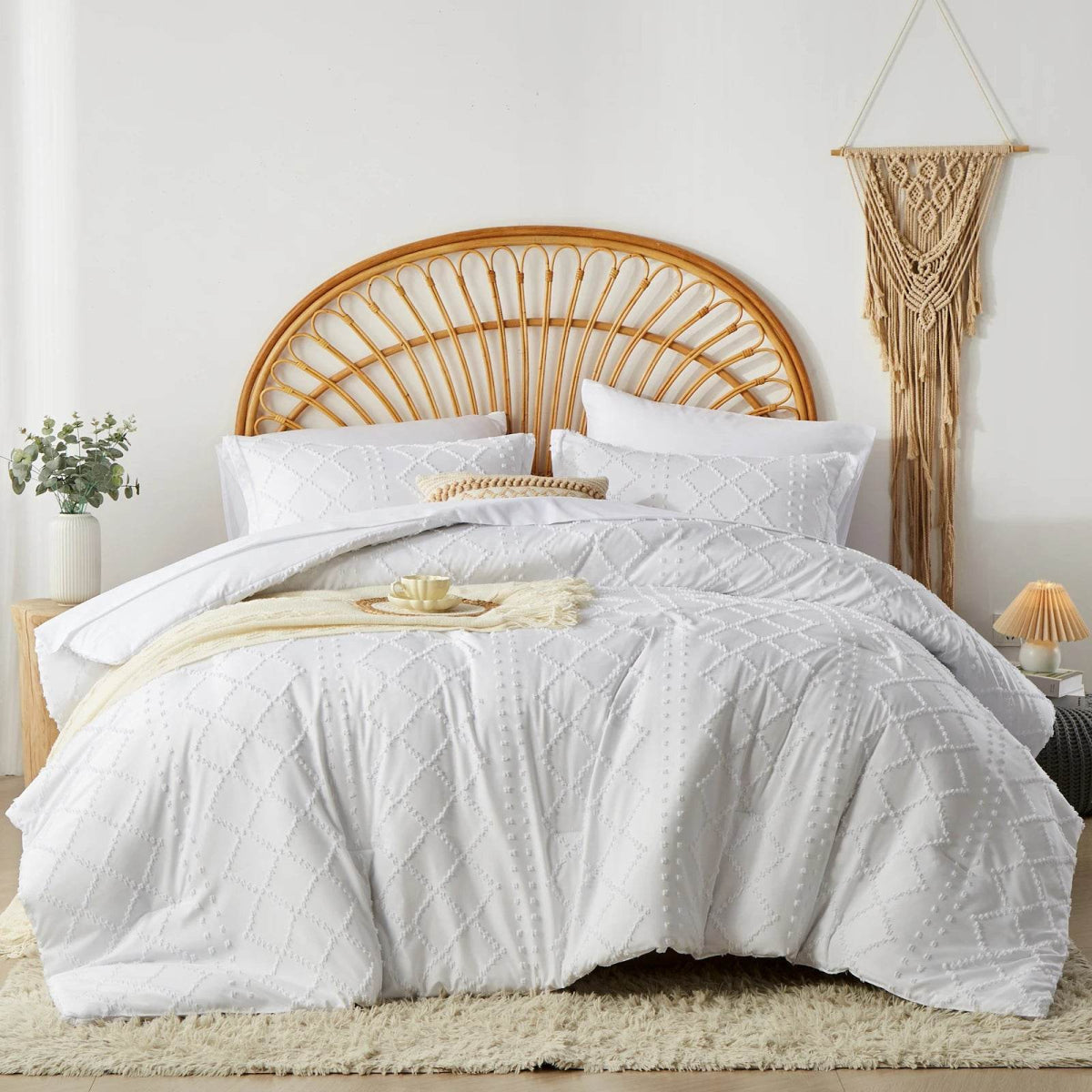 Soft Tufted Jacquard Microfiber Comforter Bedding Set - Sleep Galleria