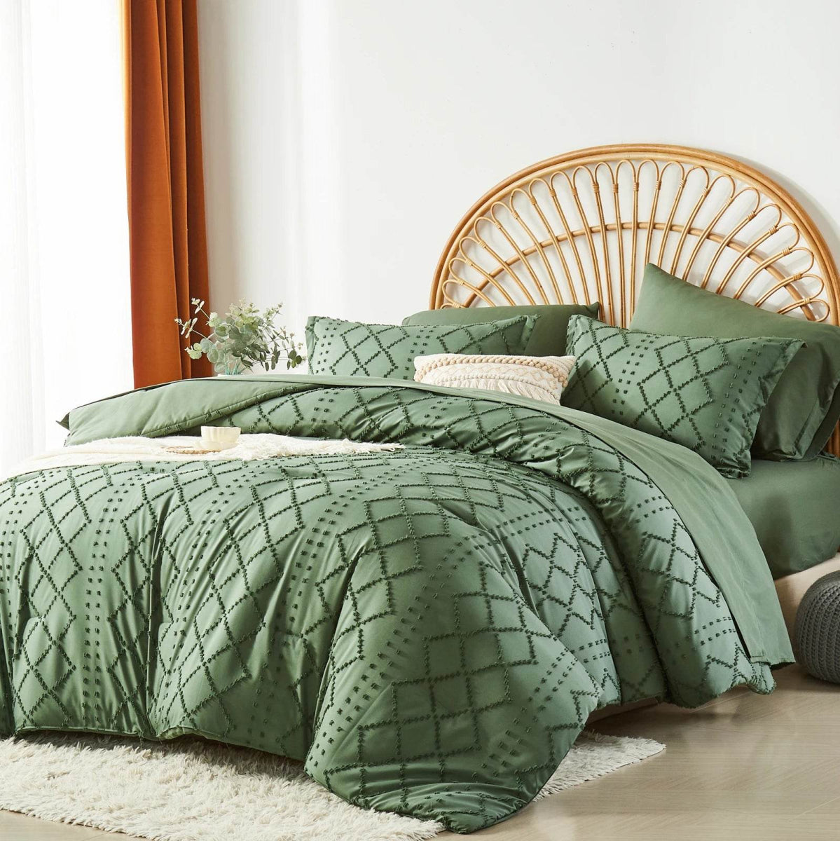 Soft Tufted Jacquard Microfiber Comforter Bedding Set - Sleep Galleria