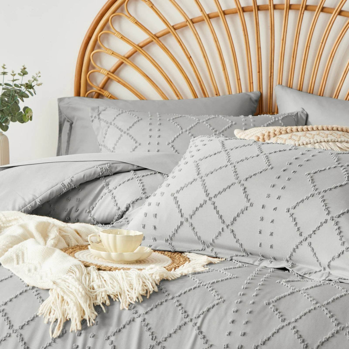 Soft Tufted Jacquard Microfiber Comforter Bedding Set - Sleep Galleria