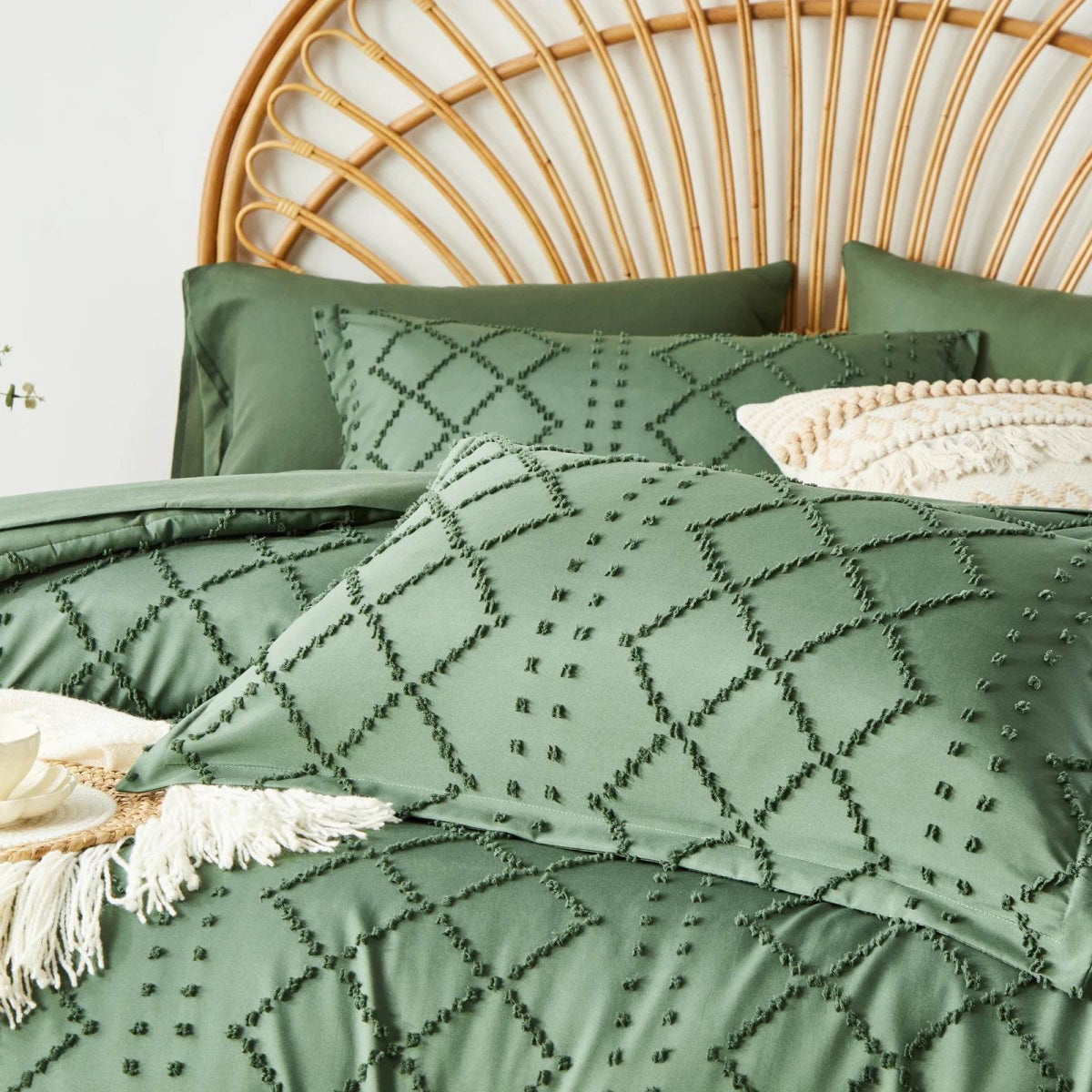 Soft Tufted Jacquard Microfiber Comforter Bedding Set - Sleep Galleria