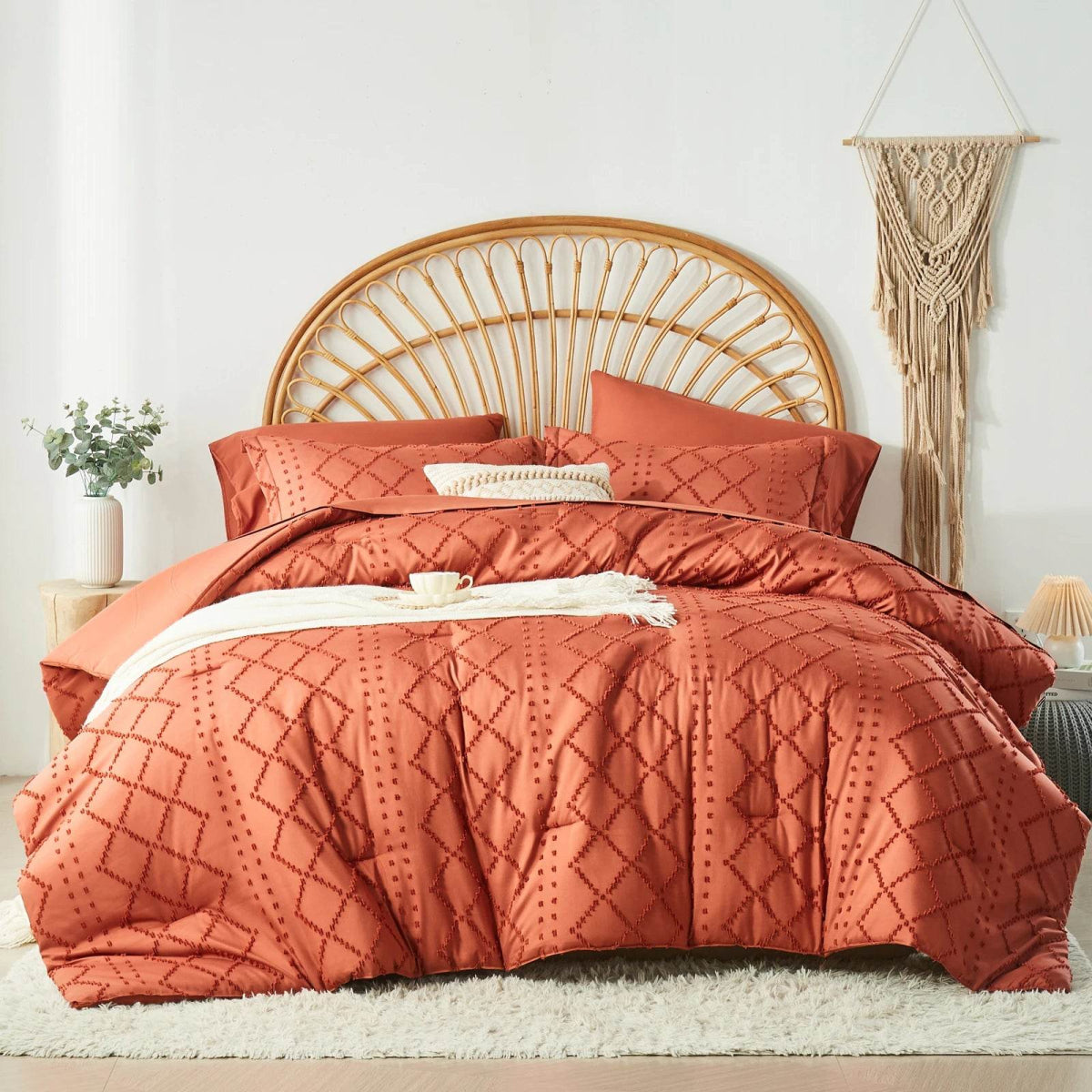Soft Tufted Jacquard Microfiber Comforter Bedding Set - Sleep Galleria