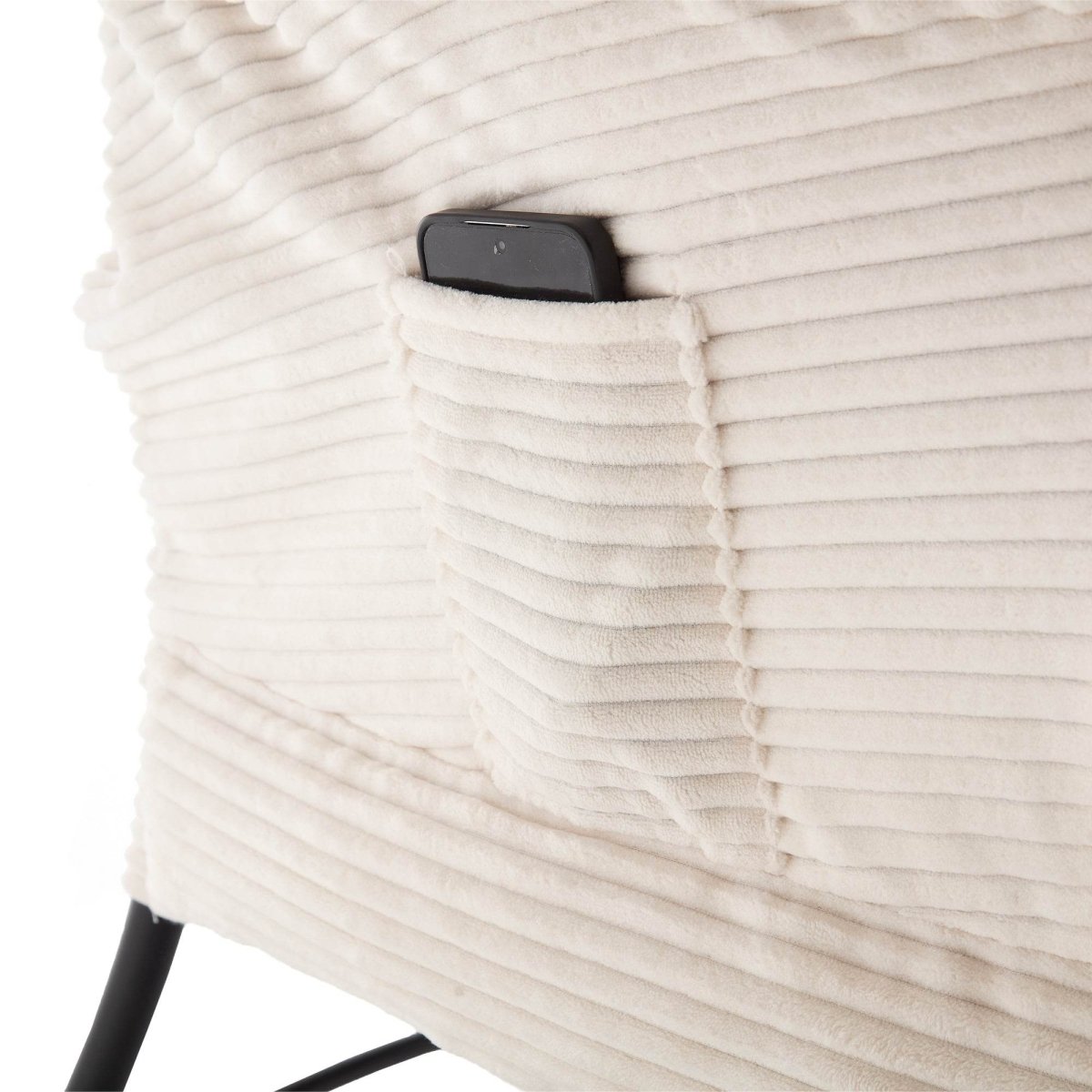 Soft White Lazy Chair with Ottoman - Sleep Galleria