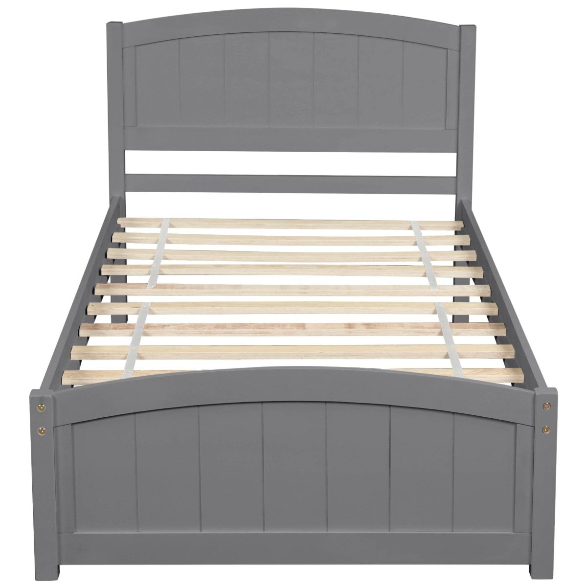 Solid Wood Gray Platform Bed With Headboard And Footboard - Zenvia - Omega Lifestyles