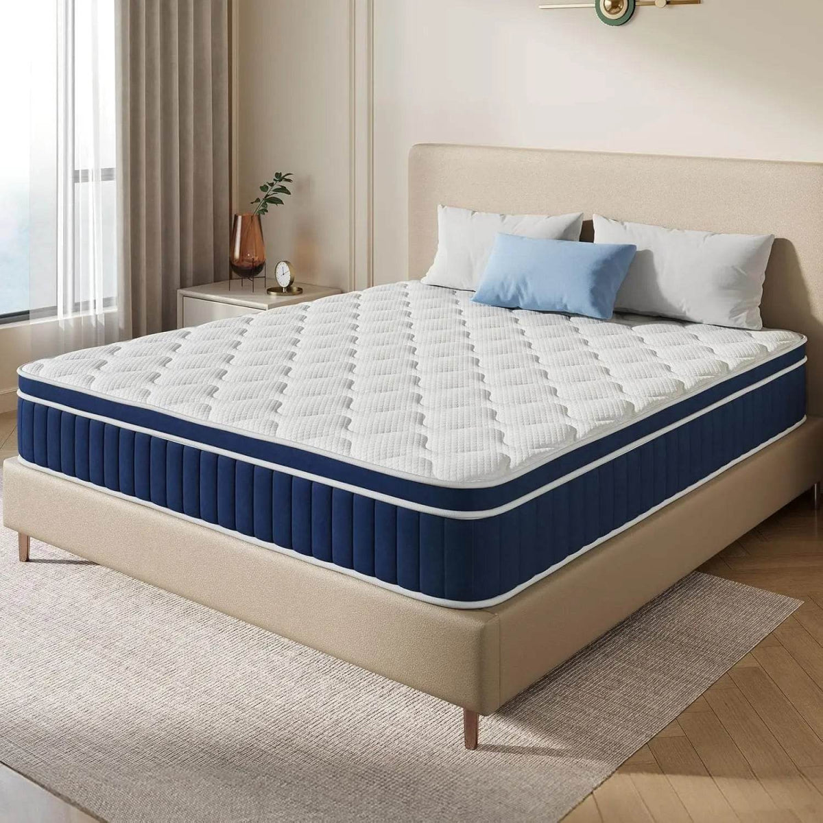 Medium 12-Inch Hybrid Pocket Spring Mattress - Omega Lifestyles