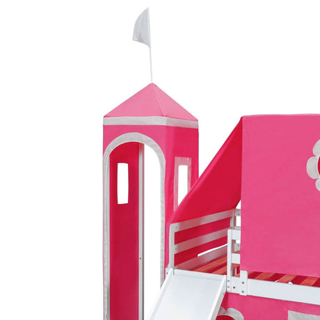 Twin Loft Bed With Slide Tower Pink Playhouse - Sleep Galleria