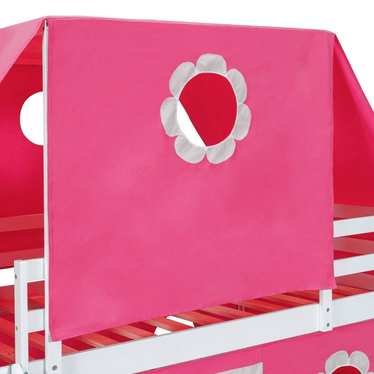 Twin Loft Bed With Slide Tower Pink Playhouse - Sleep Galleria