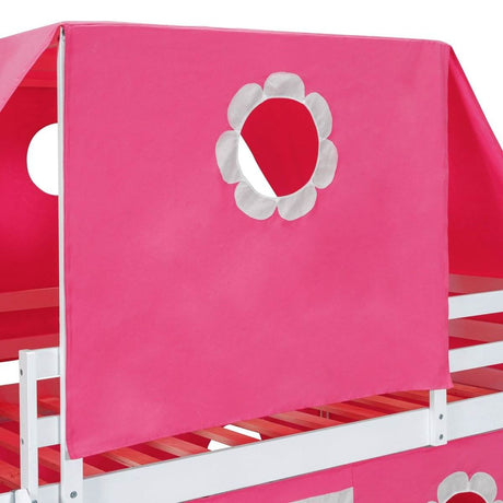 Twin Loft Bed With Slide Tower Pink Playhouse - Sleep Galleria