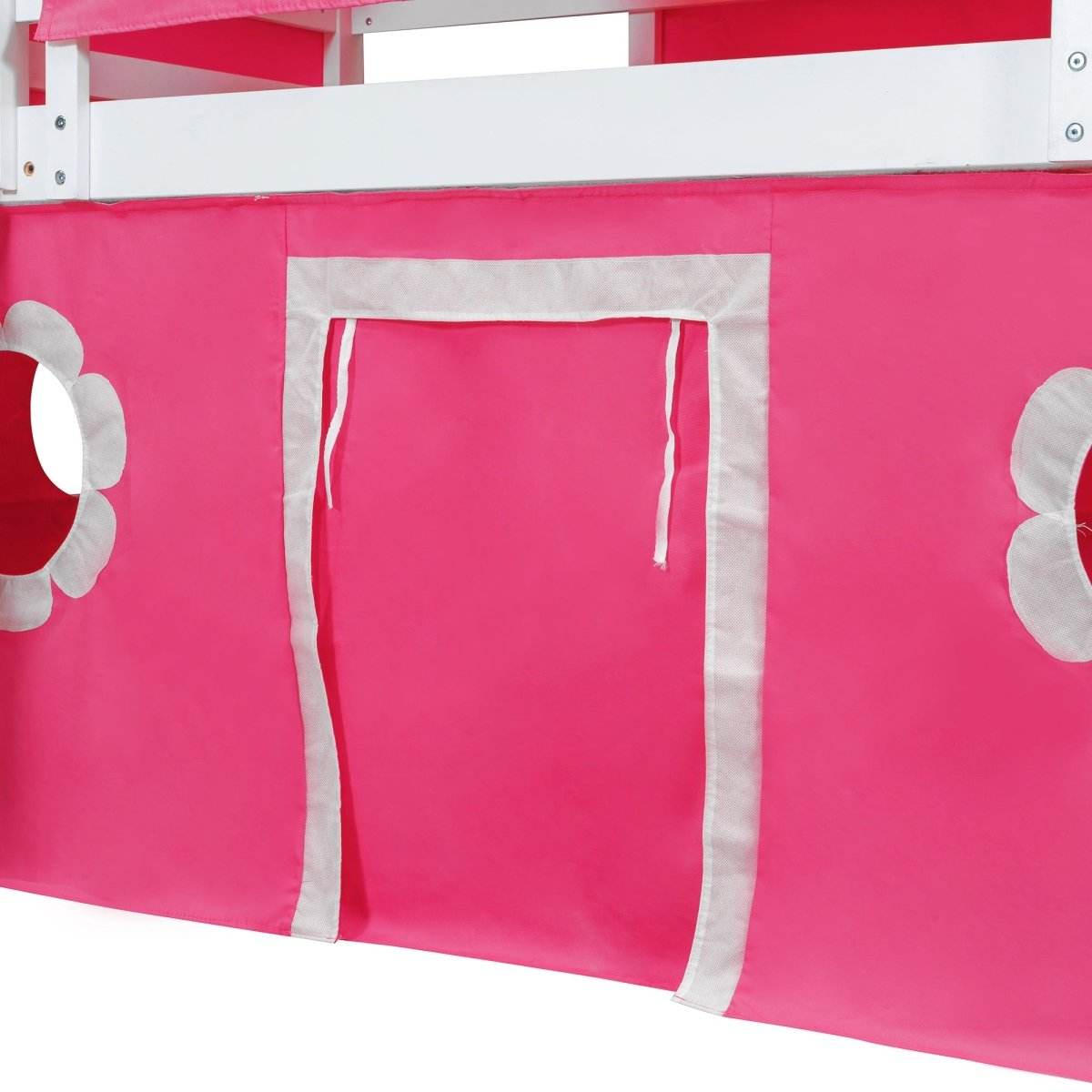 Twin Loft Bed With Slide Tower Pink Playhouse - Sleep Galleria