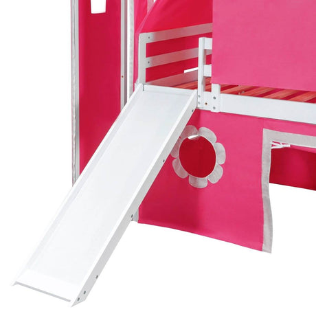 Twin Loft Bed With Slide Tower Pink Playhouse - Sleep Galleria