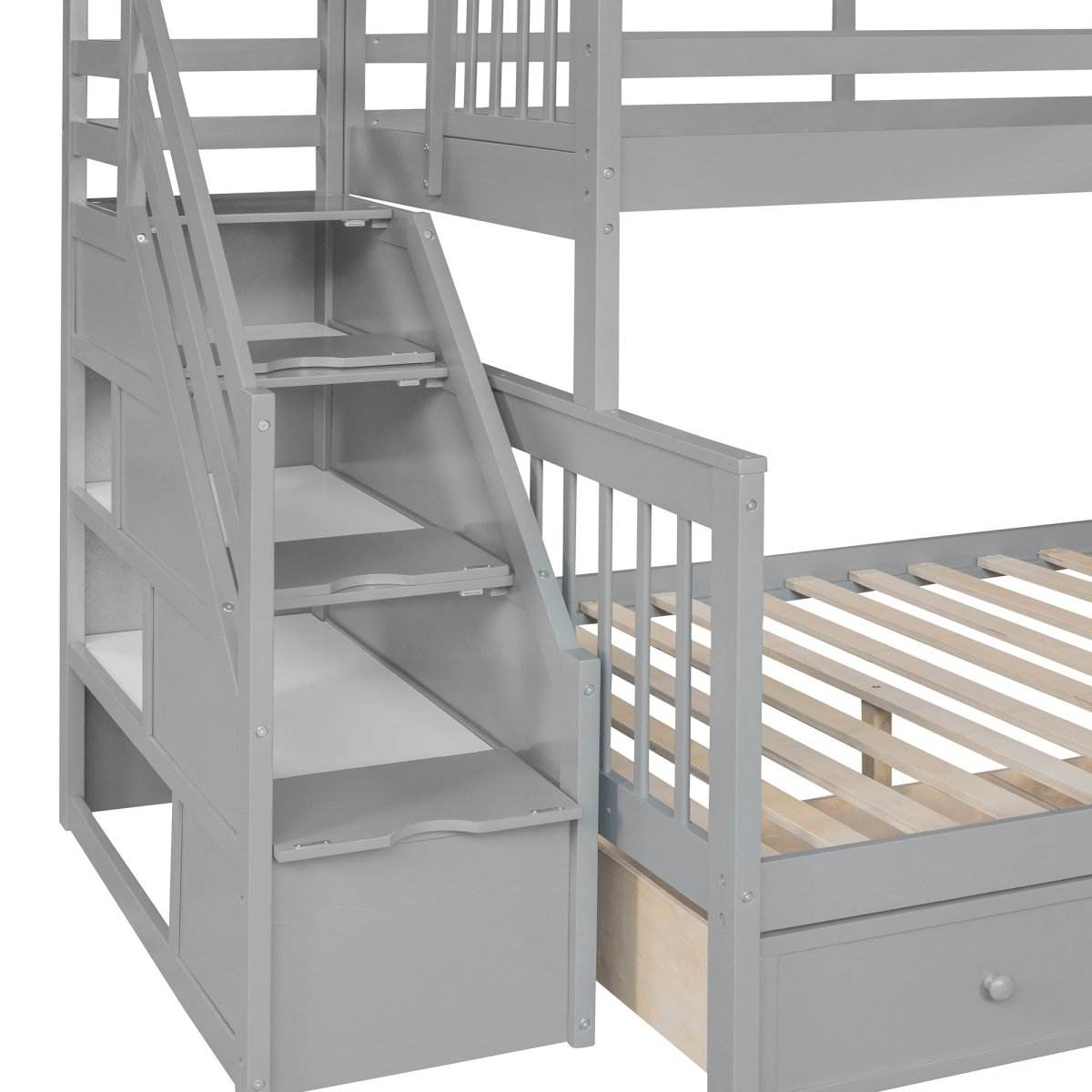 Twin Over Full L-Shaped Solid Wood Bunk Bed - Sleep Galleria