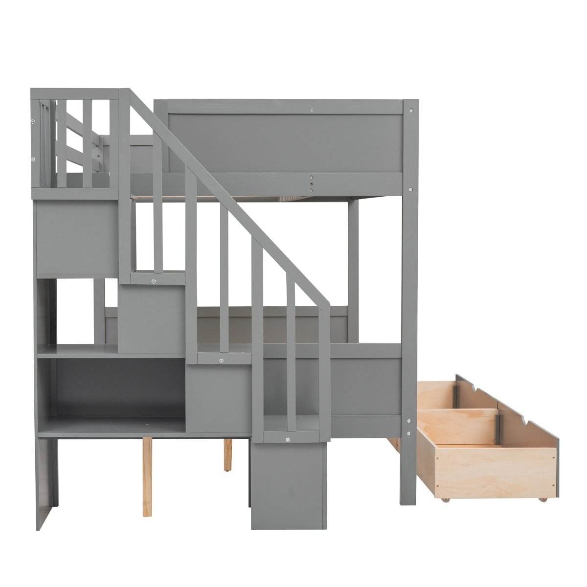 Twin Over Full Storage Staircase Bunk Bed - Sleep Galleria