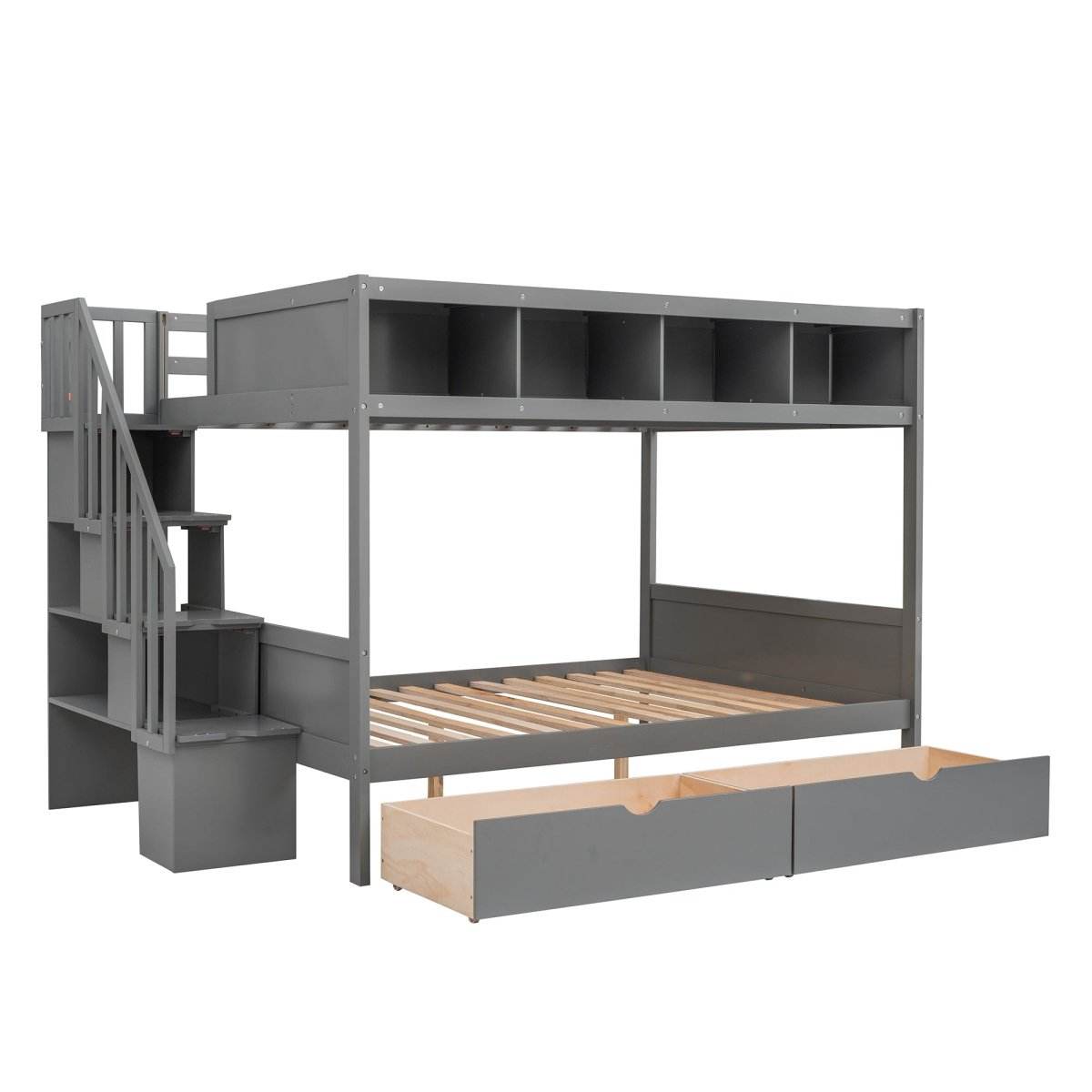 Twin Over Full Storage Staircase Bunk Bed - Sleep Galleria