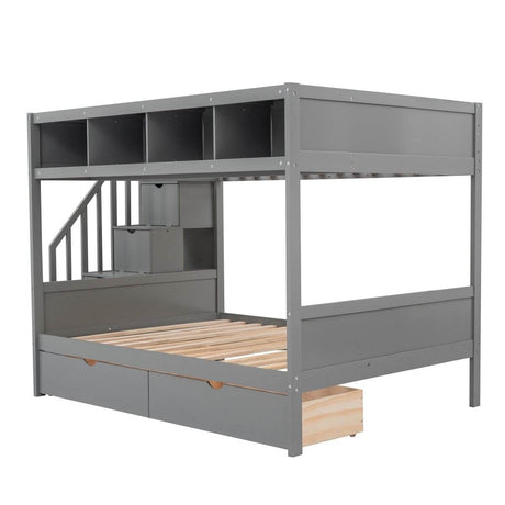 Twin Over Full Storage Staircase Bunk Bed - Sleep Galleria