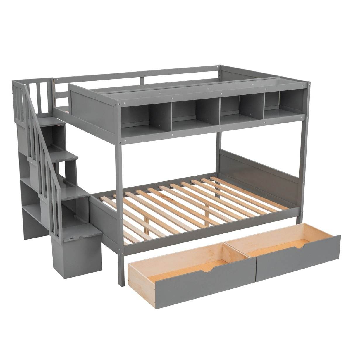 Twin Over Full Storage Staircase Bunk Bed - Sleep Galleria