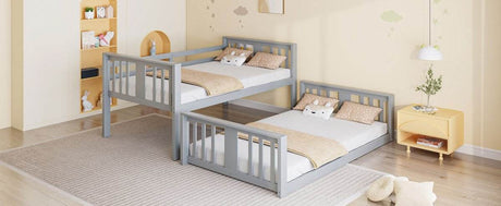 Twin Over Twin Pine Wood Bunk Bed With Slide Ladder - Sleep Galleria
