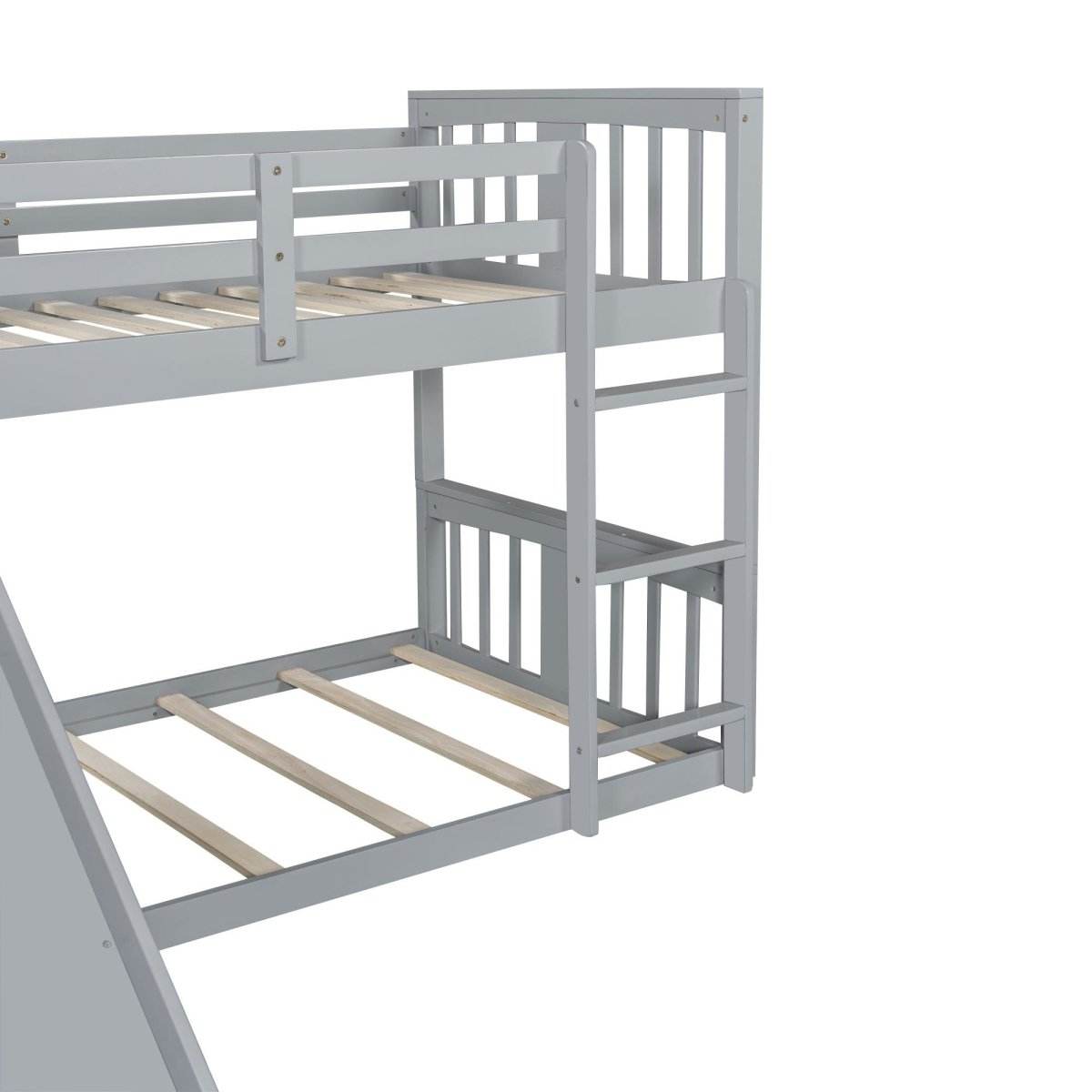 Twin Over Twin Pine Wood Bunk Bed With Slide Ladder - Sleep Galleria