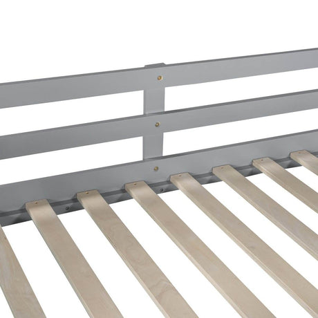 Twin Over Twin Pine Wood Bunk Bed With Slide Ladder - Sleep Galleria