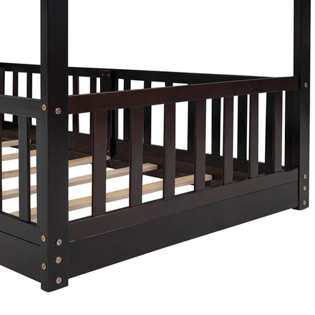 Twin Over Twin Solid Wood Bunk Bed With Slide Ladder - Sleep Galleria
