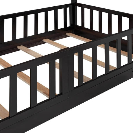 Twin Over Twin Solid Wood Bunk Bed With Slide Ladder - Sleep Galleria