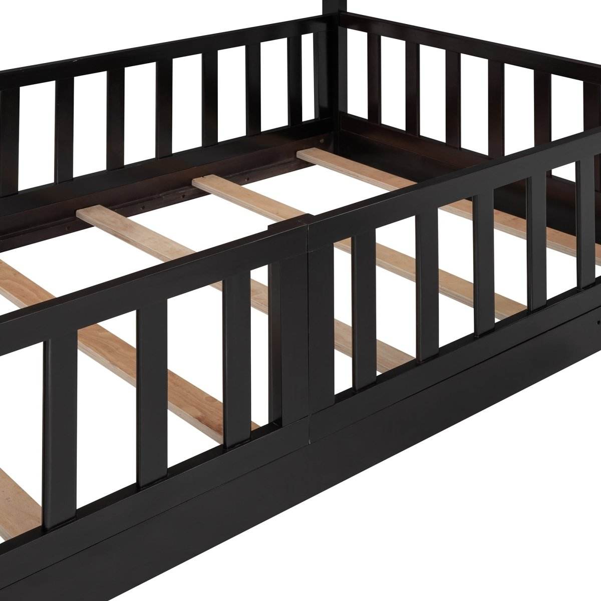 Twin Over Twin Solid Wood Bunk Bed With Slide Ladder - Sleep Galleria