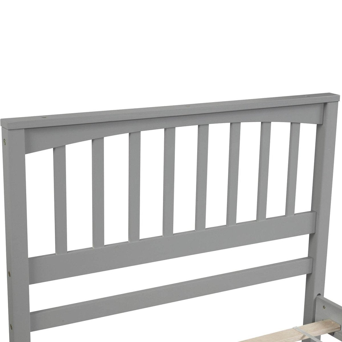 Twin Solid Wood Gray Platform Bed With Headboard And Footboard - Zenvia - Omega Lifestyles