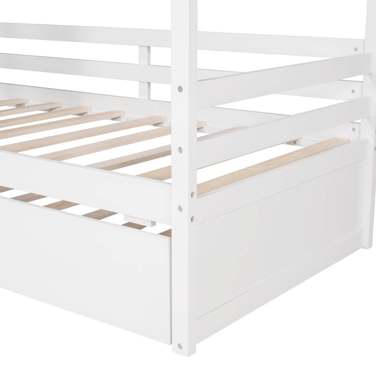Twin Solid Wood House Bed With Trundle - Sleep Galleria