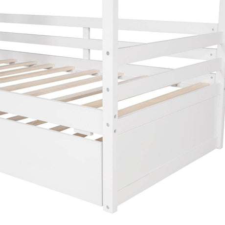 Twin Solid Wood House Bed With Trundle - Sleep Galleria