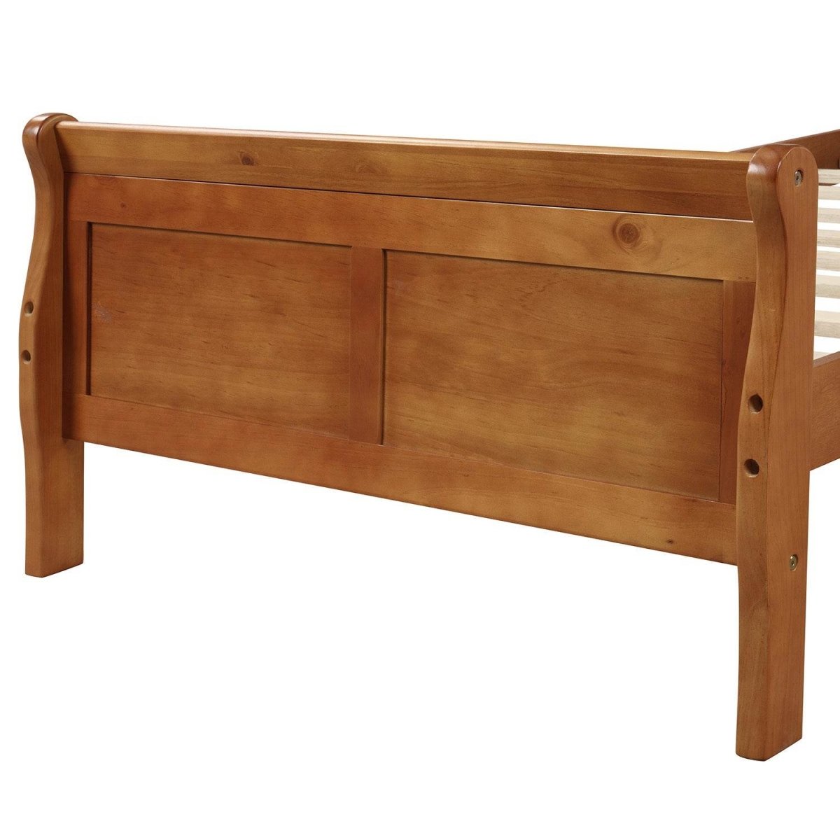 Twin Solid Wood Sleigh Platform Bed Frame - Zenvia - Omega Lifestyles