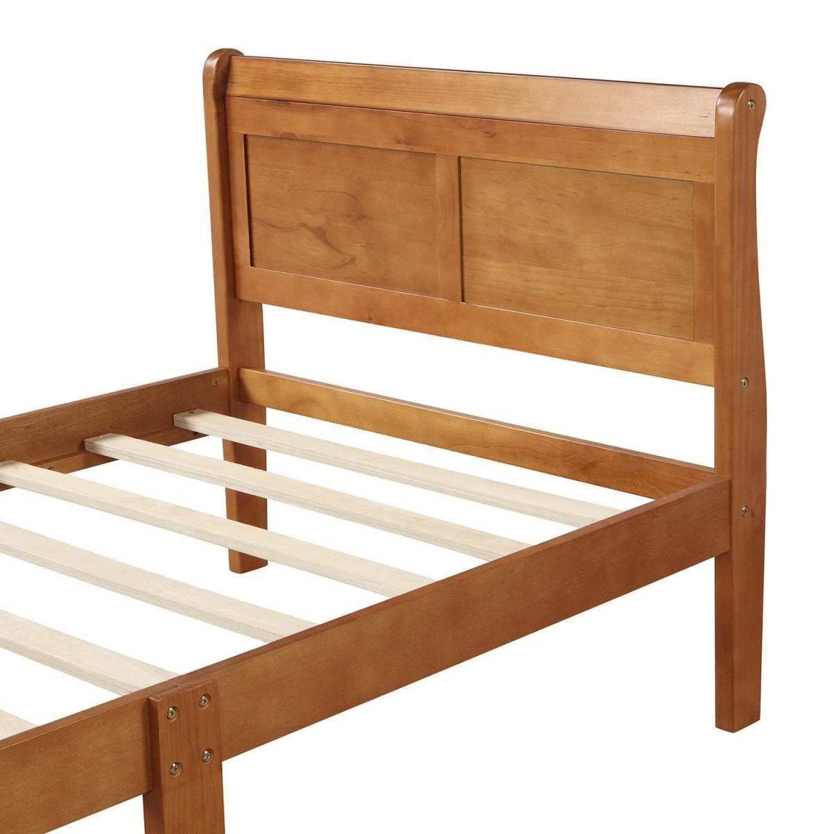 Twin Solid Wood Sleigh Platform Bed Frame - Zenvia - Omega Lifestyles