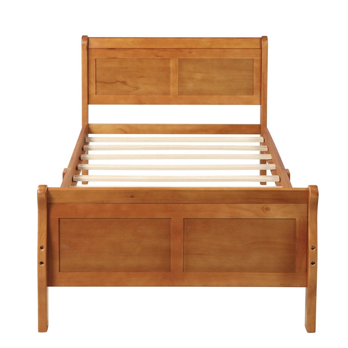 Twin Solid Wood Sleigh Platform Bed Frame - Zenvia - Omega Lifestyles