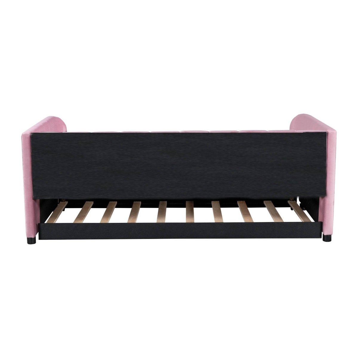 Twin Velvet Upholstered Daybed With Ergonomic Backrest And Trundle - Sleep Galleria