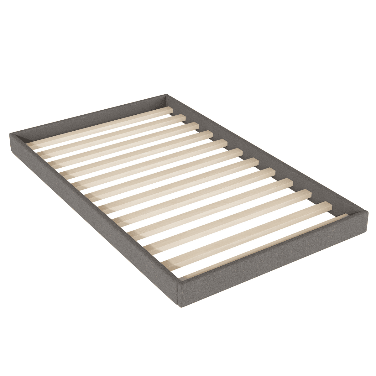 Upholstered Linen Platform Bed With Twin Trundle And USB Ports - Sleep Galleria