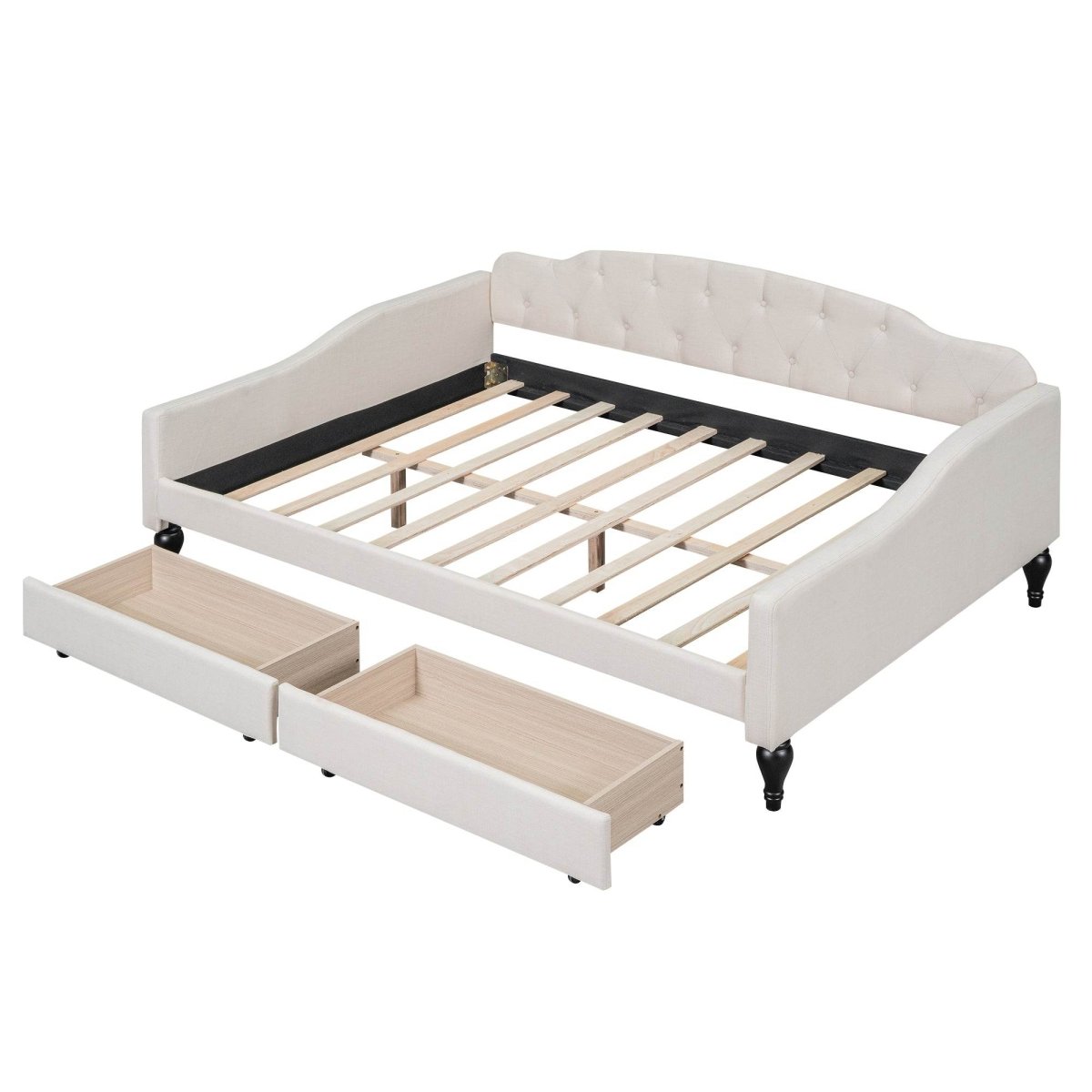 Upholstered Tufted Daybed With Drawers - Sleep Galleria